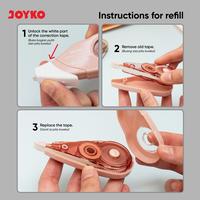 Gambar JOYKO Pita Koreksi Correction Tape CT-510APTL-RF 8Meter With Extra Refill dari Joyko Indonesia Kota Administrasi Jakarta Utara 5 Tokopedia