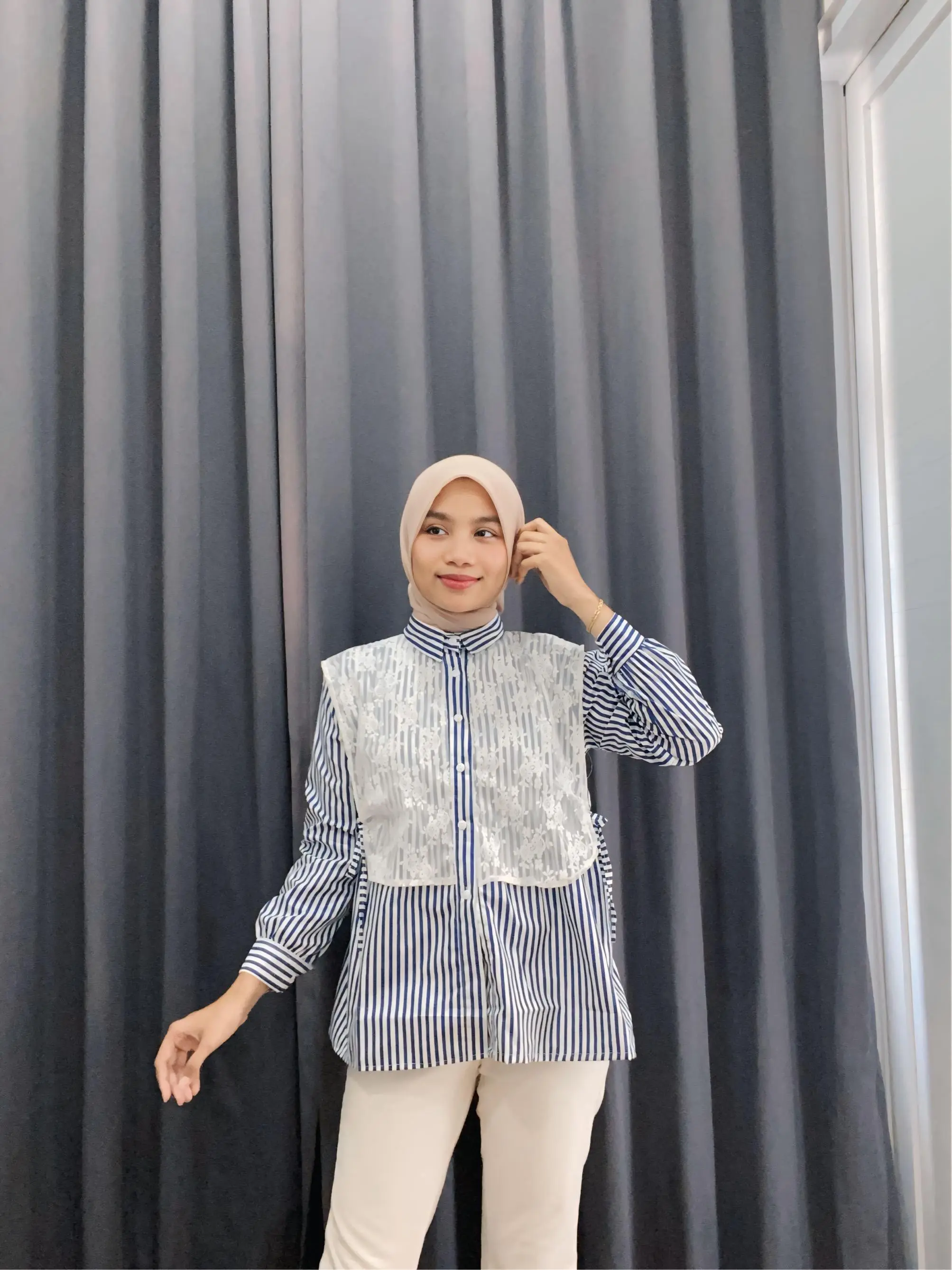 Kemeja wanita Bahan katun Mix Brukat Premium | Atasan Wanita Terbaru Outfit wanita Simpel