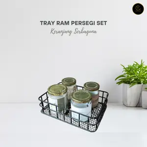 YEN - TRAY RAM PERSEGI SET - KERANJANG BESI SERBAGUNA