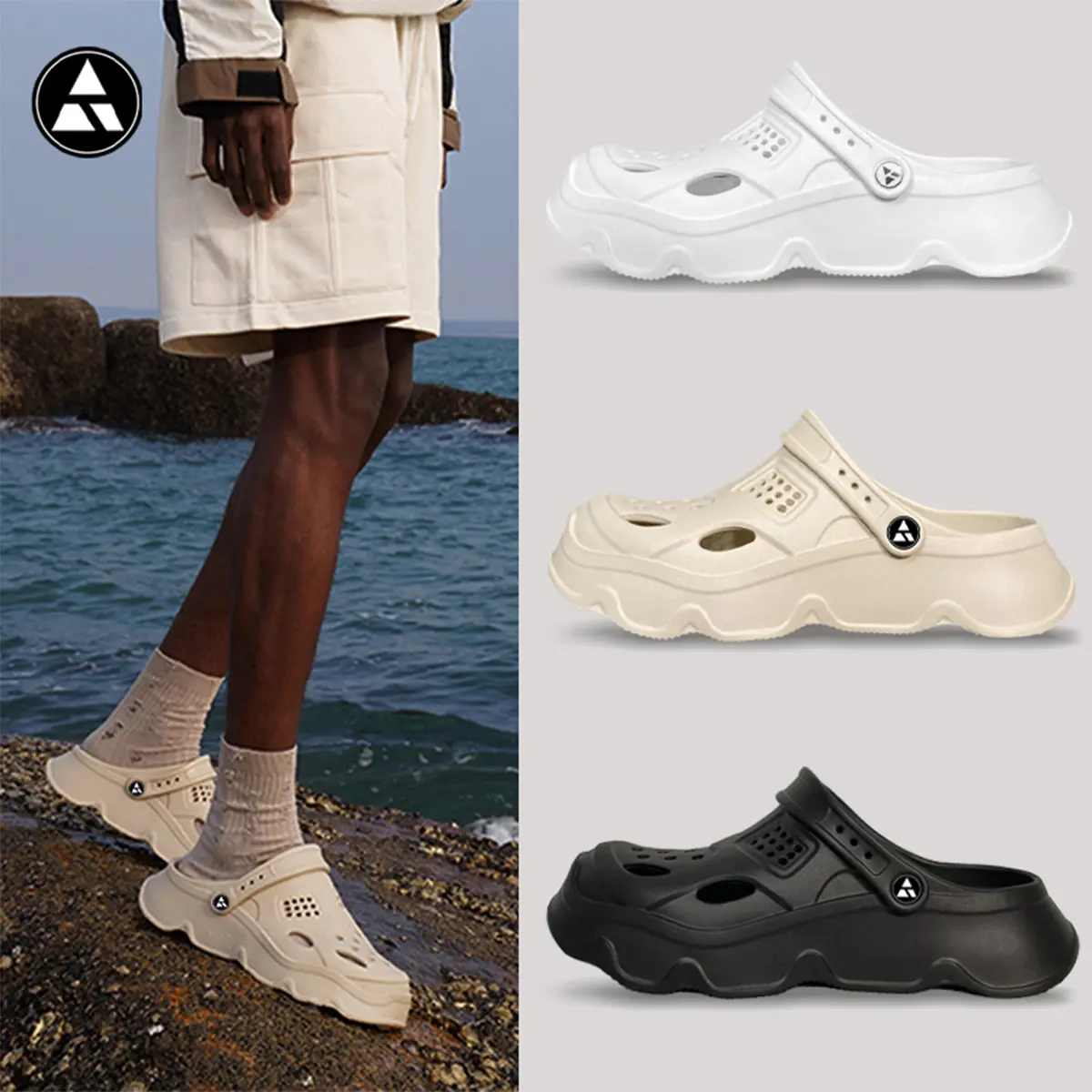 Derta Sandal Kodok Pria Sepatu Sandal Selop Baim Slide Pria Casual Eva Cowok Stylish Terbaru Anti Slip Size 40-45 Karet Sendal