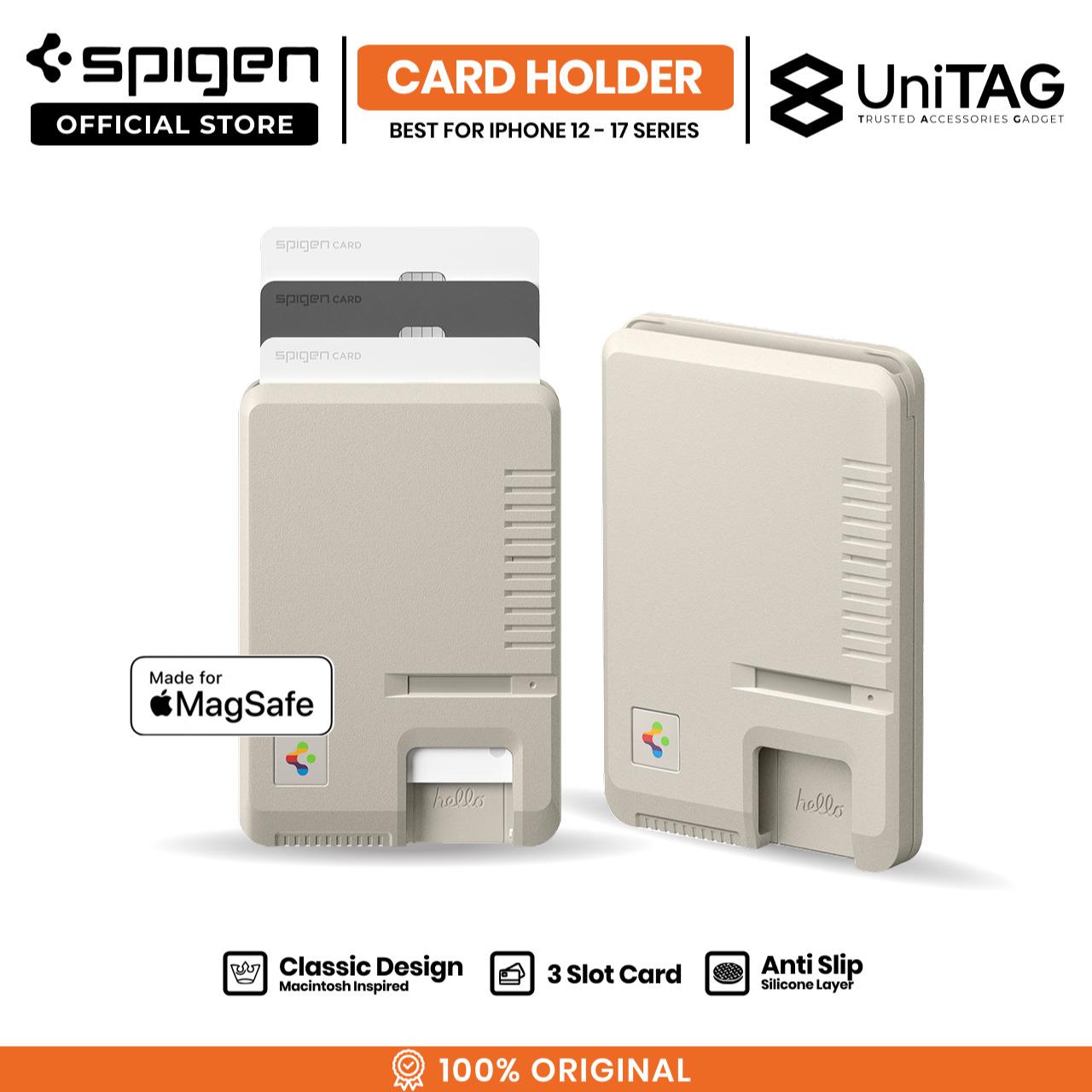 SPIGEN Card Holder Stand Magnetic iPhone 17 16 15 14 13 12 Classic LS Zero One Magsafe Dompet Wallet Kartu Kulit