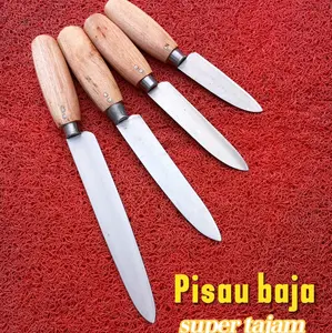 Pisau Dapur Baja Super Tajam Gagang Kayu Keling Paku Anti Lepas Anti Copot Kitchenware