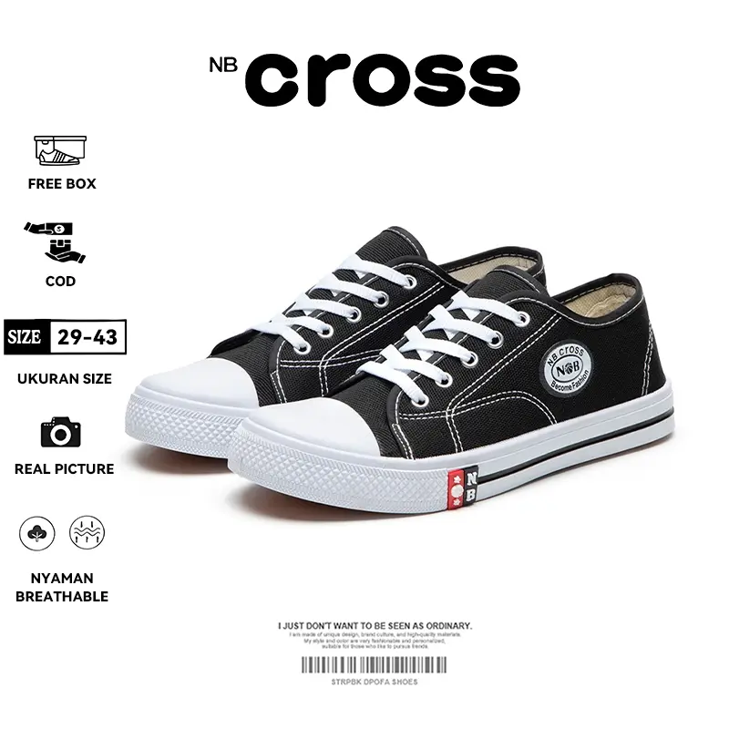 NBcross Sepatu kets bertali sepatu olahraga sepatu sekolah menengah