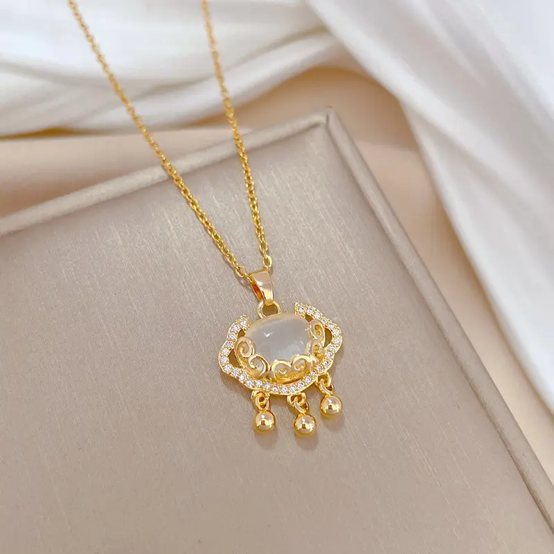 Vòng Cổ Thép Titan Mặt Dây Chuyền Tinh Tế Dành Cho Nữ, Quà Tặng May Mắn, Thích Hợp Cho Bạn Gái Trang Sức Chain Jewelry Women 3