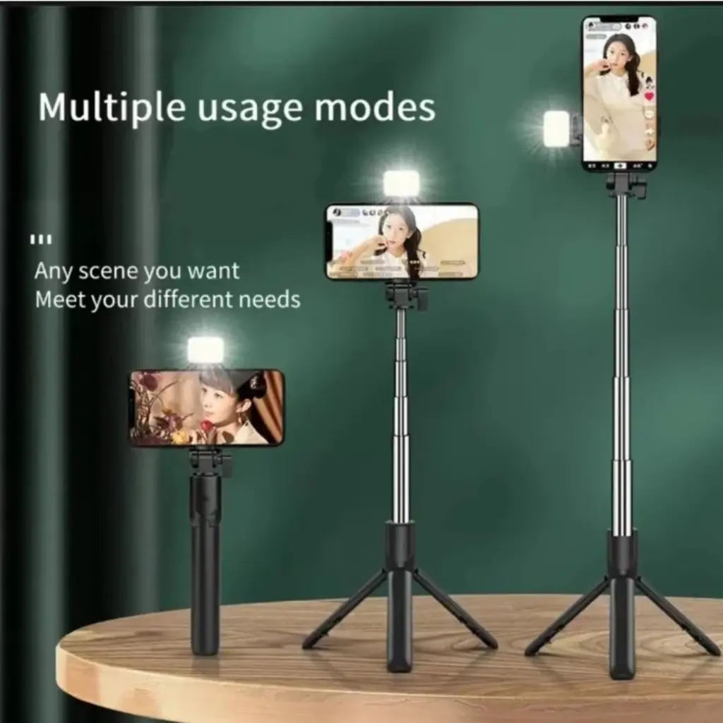 TONGKAT SELFIE RING SELFIE TONGSI R1S TONGSIS TRIPOD  4IN1 LAMPU LED