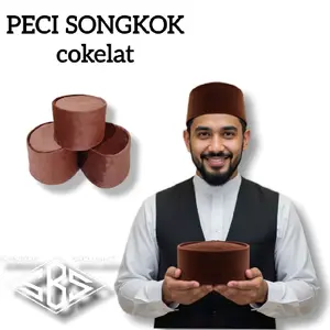 PECI SONGKOK EXCLUSIVE Coklat Polos Dewasa Non Ac Tinggi 9-11 Kualitas Terbaik untuk Penampilan Anda kopiah