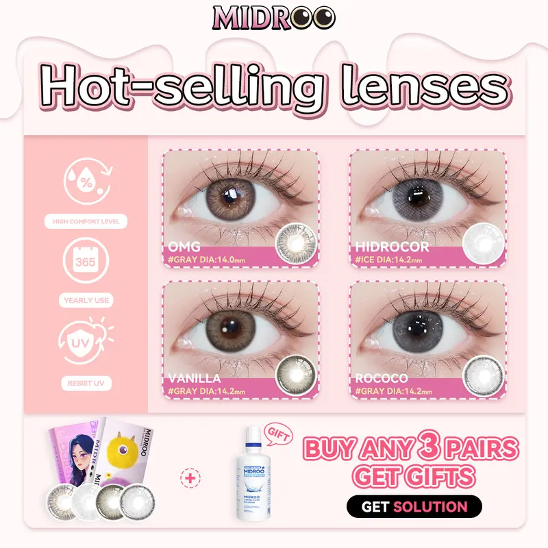 Mill Creek Contact Lenses 2 Pieces Black Large Diameter Doll Eyes