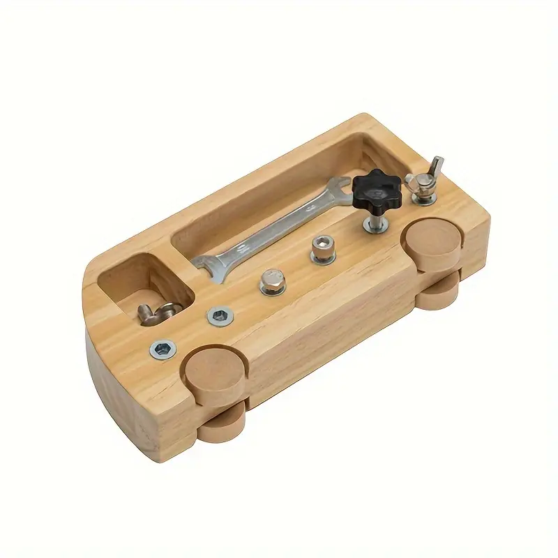 Montessori Screwdriver Board Set Toddler Real Tools Wooden Montessori Toys with Bolt Toddler Fine Motor Skill Construction Building STEM Sensory Toy