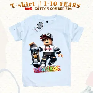 Baju Kaos Roblox Skateboard Anak Laki Laki Usia 1-10 tahun Bahan Katun Combed 30s Unisex Distro