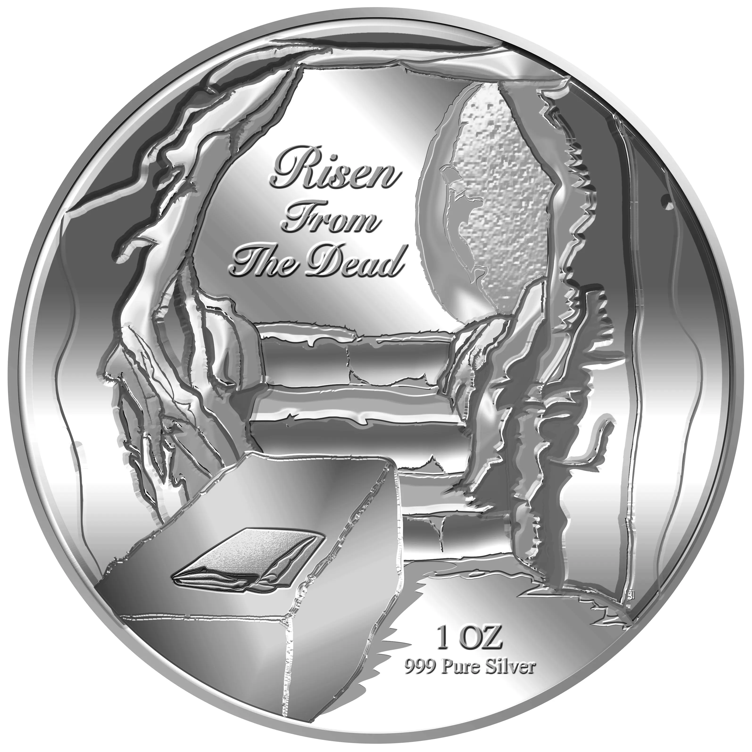 999 Pure Silver | 1 Oz Risen from The Dead Silver Medallion