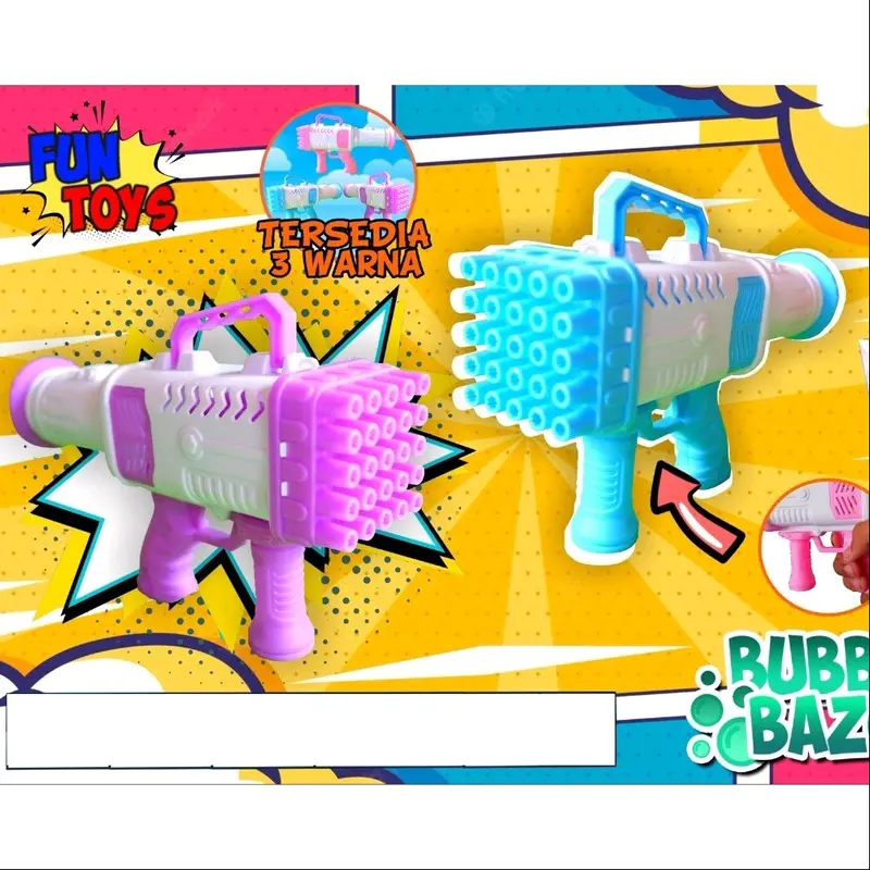 Mainan Bubble Gum Basoka Balon Gelembung Sabun Bazoka Jumbo 25 Lubang - Pink/Ungu/Biru Toys 2