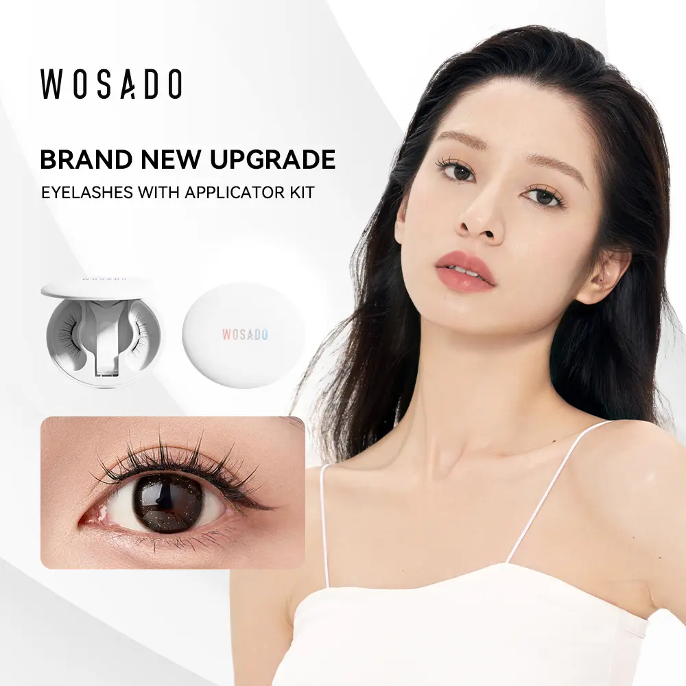 WOSADO Soft Magnetic Eyelash Brand New Upgrade Eyelashes with Applicator Kit Reusable Glue-free Wispy Magnetic Lashes Cruelty-free False Lashes Waterproof Lightweight