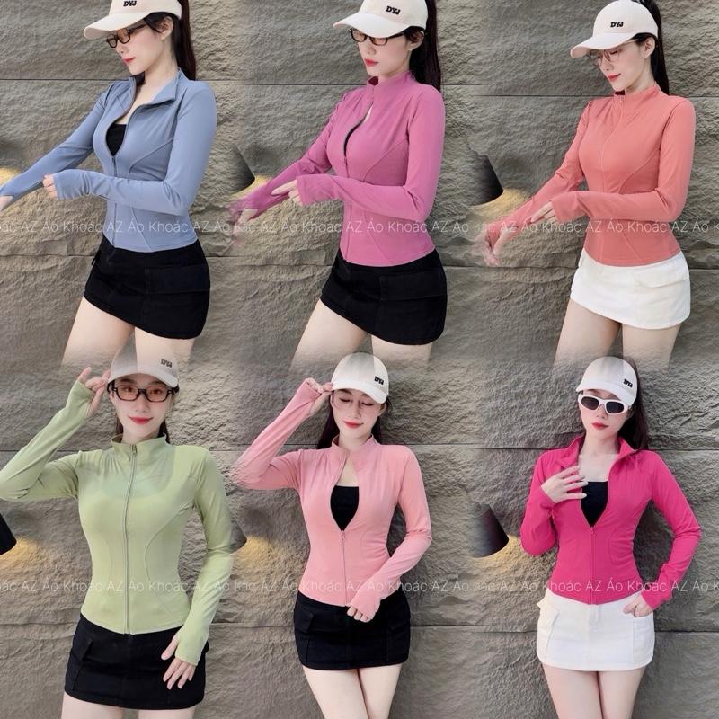 [Form Nhỏ - Tăng size] [36-65kg] Áo Khoác Nữ Tập Gym, Yoga HÀNG QC LOẠI 1 . Áo Khoác Ko Nón Thun Lạnh [TT21]. Áo Khoác Nữ Ko Nón Ôm Body Mẫu Mới [1 Đồng Sport Chạy Bộ]