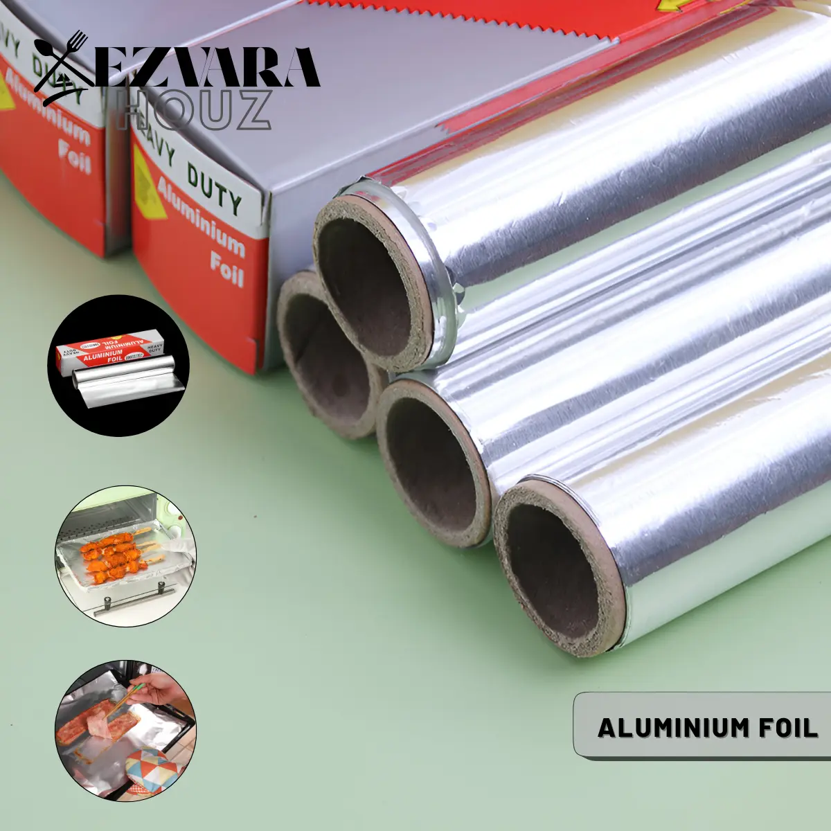 EH - Kertas Aluminium Foil Roll Tebal  Pembungkus Makanan Panggang Oven Serbaguna Dapur