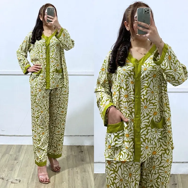 Setelan baju lengan panjang kencing aktif busui able Ld 120cm celana panjang 3