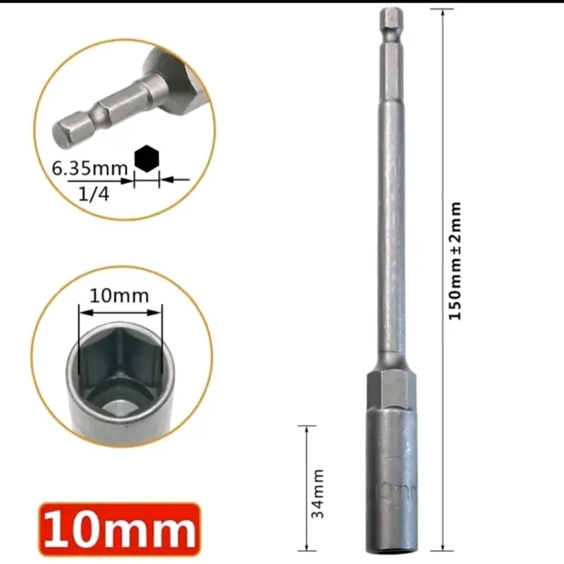 mata shock panjang 8mm 10mm 12mm mata shock hexagonal adaptor impact Wrench JLD APR GTOOLS 3