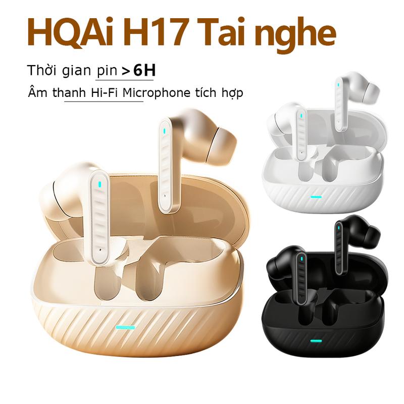 Tai nghe Bluetooth HQAi H17 không dây chống nước cảm ứng nhạc chất lượng cao mic thoại rõ ràng tặng kèam ốp ngón chơi game dây đeo và decal