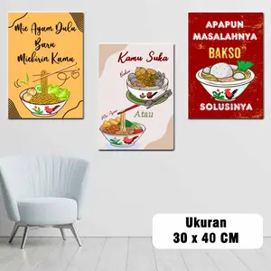 HIASAN DINDING POSTER WARUNG BAKSO UKURAN 30 X 40CM