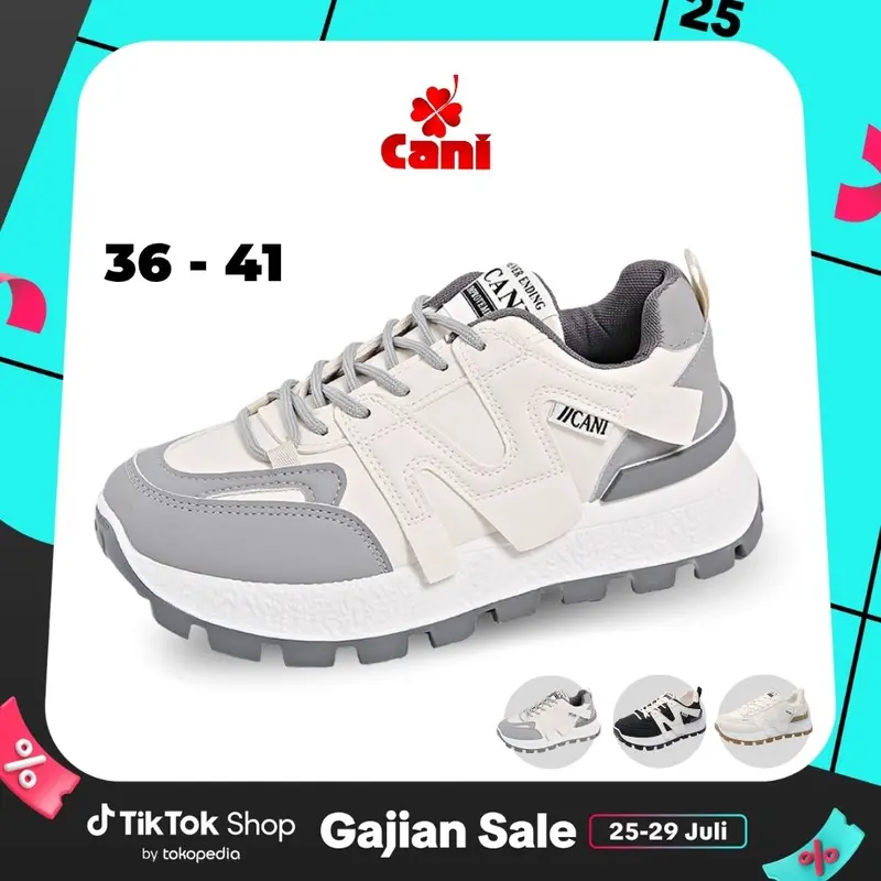 CANI Loise Sepatu Wanita Sneakers Sporty Casual Style Shoes Cream K9240 0