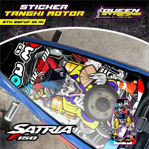 Stiker Aksesoris Pelindung Tangki Bensin Satria FU Facelift Tahan Lama - Stiker Tangki Motor Desain Variasi Karakter  - Sudah Cutting Tahan Lama - STK-SSFUF