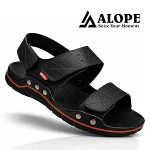 TERMURAH Sandal Pria Kulit 39-43 Original Nyaman Empuk Seharian Sendal Cowok Selop Slop Laki-Laki Kasual Karet Ringan Empuk Shoes ( 5 )