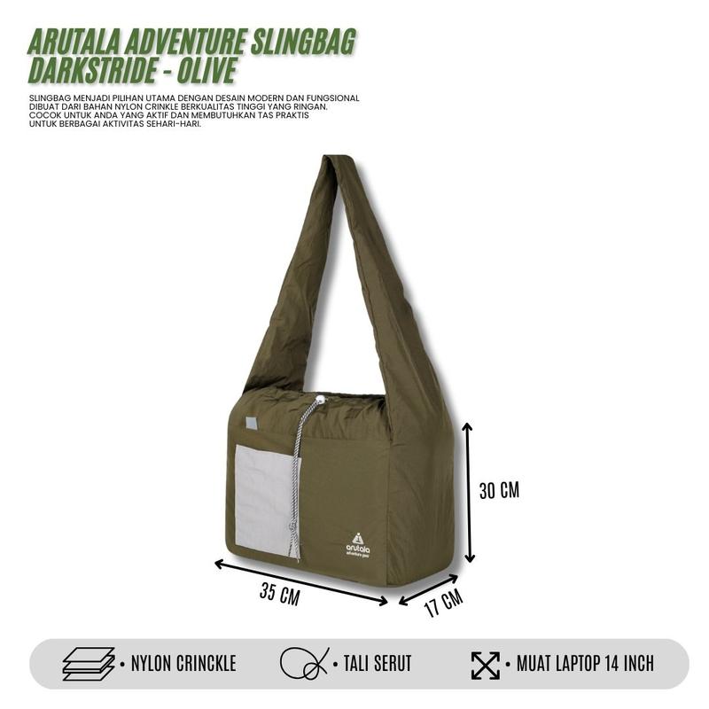 Tas Selempang Arutala Adventure Darkstride Olive Waterproof untuk Pria dan Wanita 1