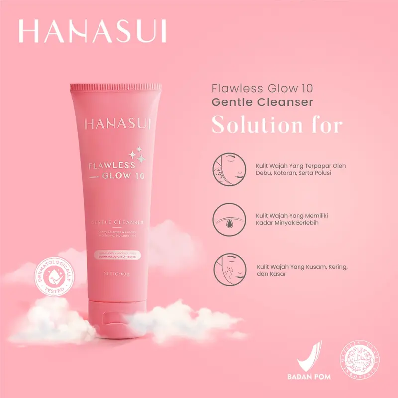 HANASUI FLAWLESS GLOW GENTLE CLEANSER 60GR 4
