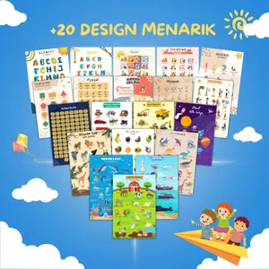 Arraz POSTER EDUKASI ANAK LENGKAP | Poster Untuk Belajar Anak TK & SD, Abjad Angka Hewan Kendaraan Stationery