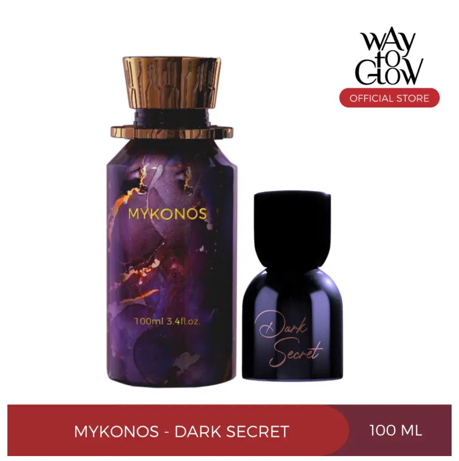 Mykonos Parfum Dark Secret Travel Size 15 ML Extrait De Parfum Black Purple Perfume Wangi Creamy
