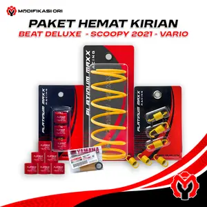 Paket Hemat Upgrade Kirian MOTOR MATIC CVT Beat Scoopy Vario 110 Spacy Genio – Per CVT + Roller + Per Centri Racing | Modifikasi Ori