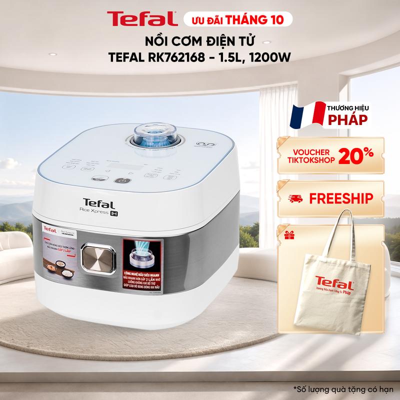 Nồi cơm điện tử cao tần Tefal RK762168 1.5L - 12 chương trình nấu ăn tiện lợi Nấu Cơm Cooker