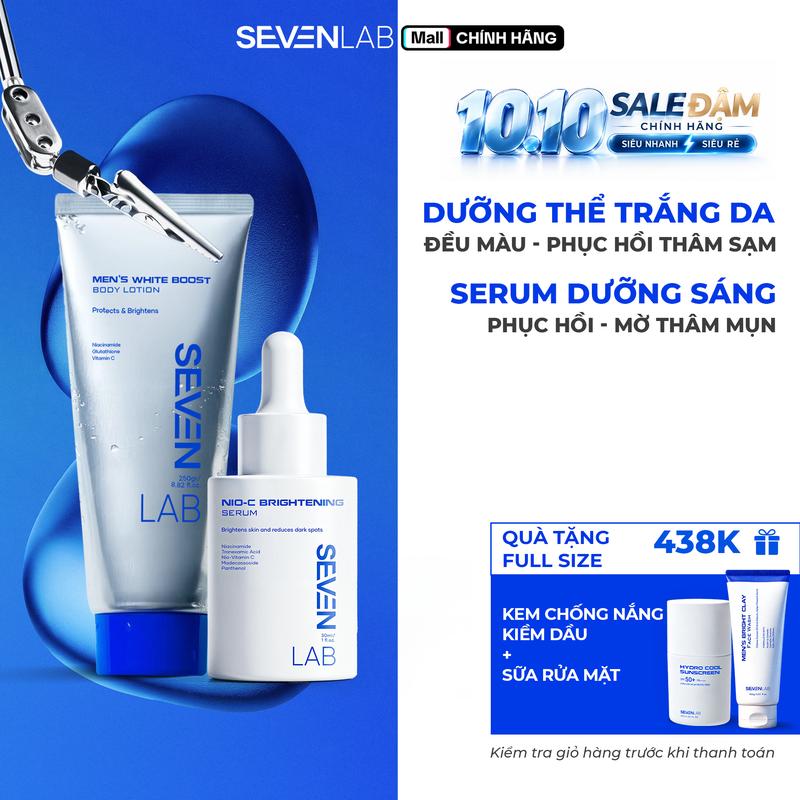 [MUA 1 NHẬN 4] Combo Dưỡng Thể Body 250g Và Serum Dưỡng Trắng Da Mặt 30ml SEVENLAB - Hỗ Trợ Mờ Thâm, Dưỡng Trắng Sáng Da, Phục Hồi, Cấp Ẩm - Chăm Sóc Da