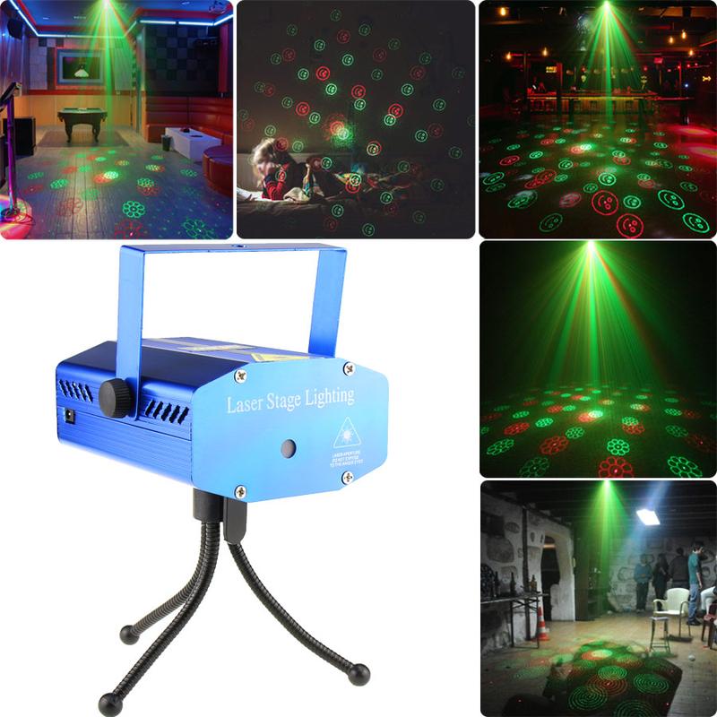 Mini Red Green sound Automatic Moving Laser 24 Patterns projector ...