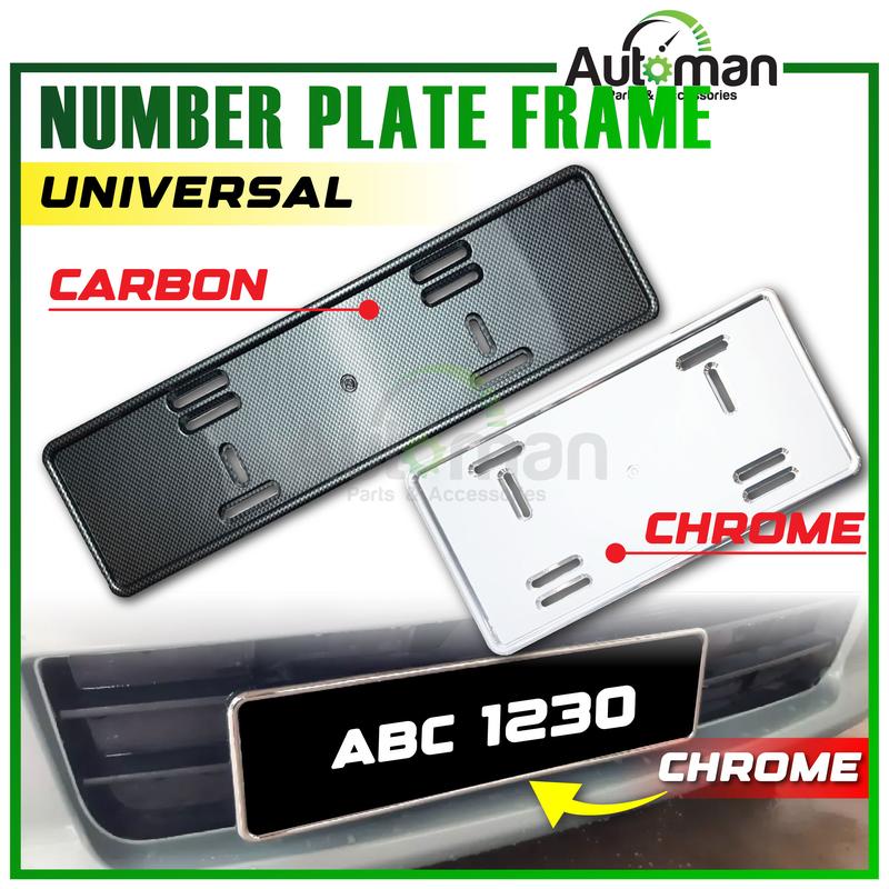 Car Number Plate Frame Universal Plastic ABS Chrome / Carbon - TikTok ...