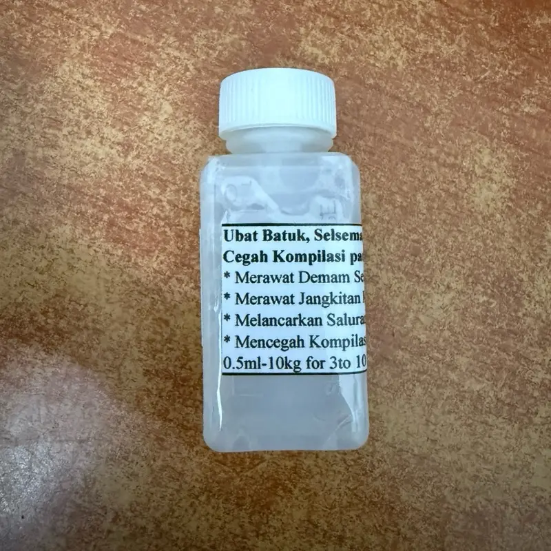 [repack 30ml][untik haiwan]Ubat Demam,Batuk,selsema,Sinus& Rhinitis,Kahak-kucing anjing anarb hamster lembu kambing AYAM