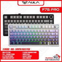 Gambar Aula F75 PRO - 75% Compact - 3 Mode - Gaske Mount - RGB - PBT Keycap - South Face - Mechanical Keyboard - GRADIENT GREY dari Rumah Keyboard Kota Administrasi Jakarta Barat 1 Tokopedia