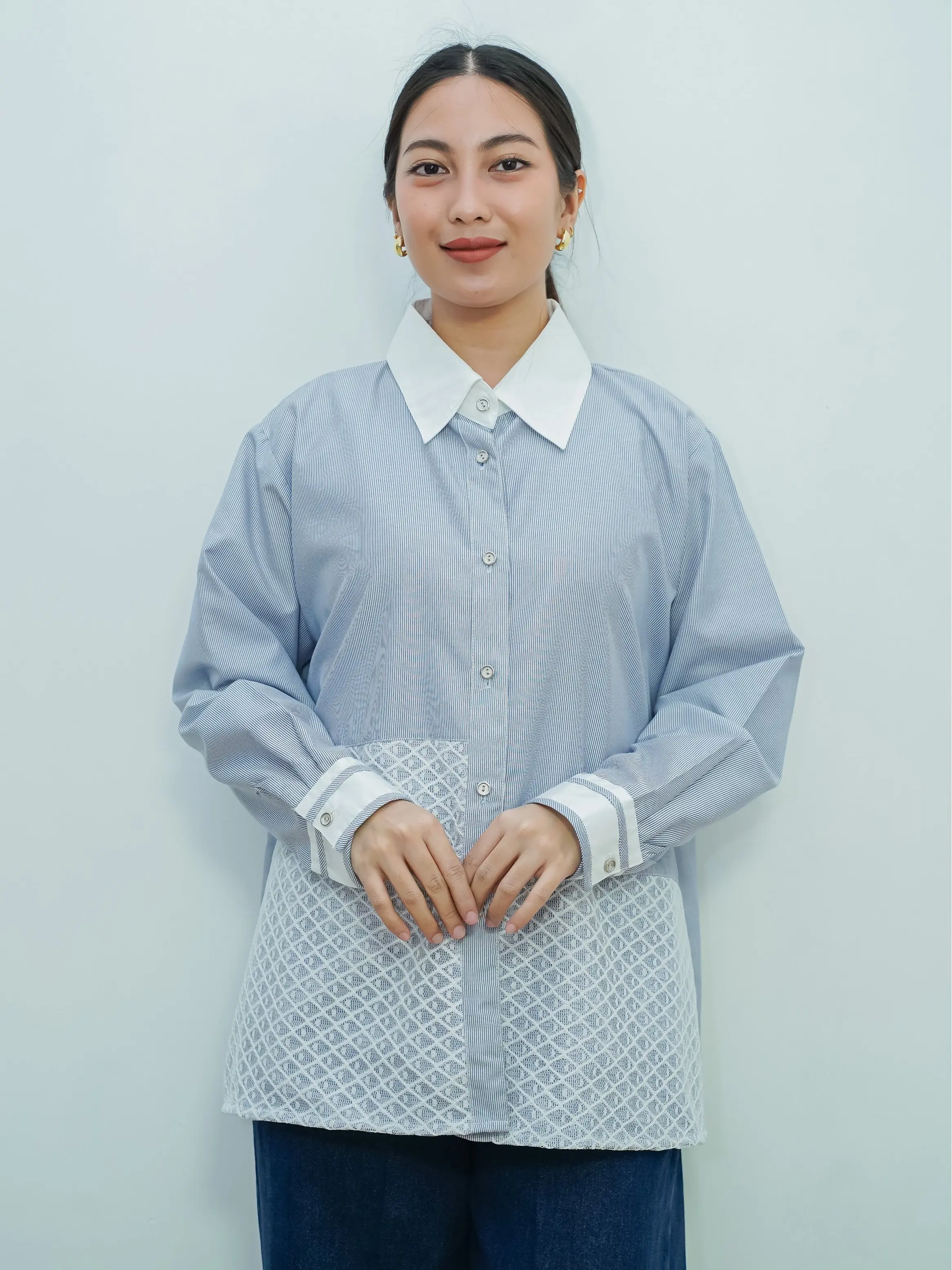 DEAR TAHLIA - Aleeya | Kemeja Wanita Katun brukat  DT-G0017