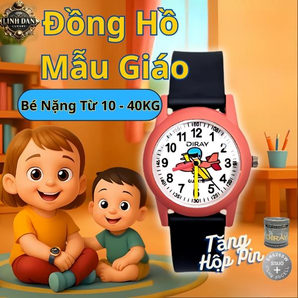 DIRAY 2133LAQ Đồng Hồ Kim Trẻ Em Chính Hãng | Chống Nước 30M – Yên Tâm Khi Tắm & Đi Mưa | Cho Bé Trai Bé Gái Mẫu Giáo | Mặt Ngộ Nghĩnh Dễ Thương