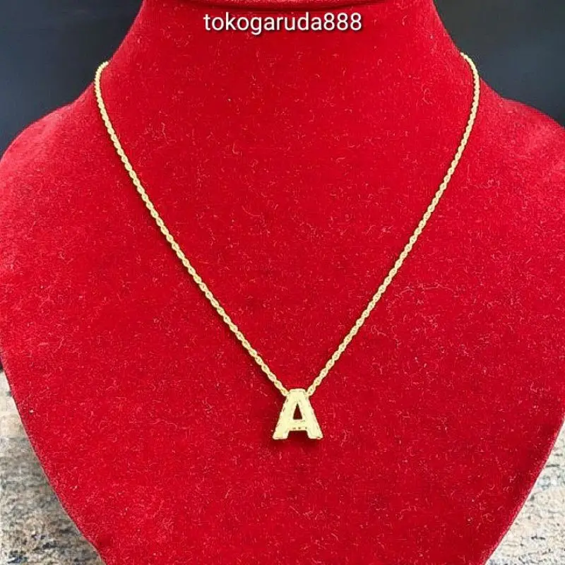 Ready semua huruf. Set kalung liontin huruf nagita anak dan dewasa e asli  700 70 korea trixie superlite