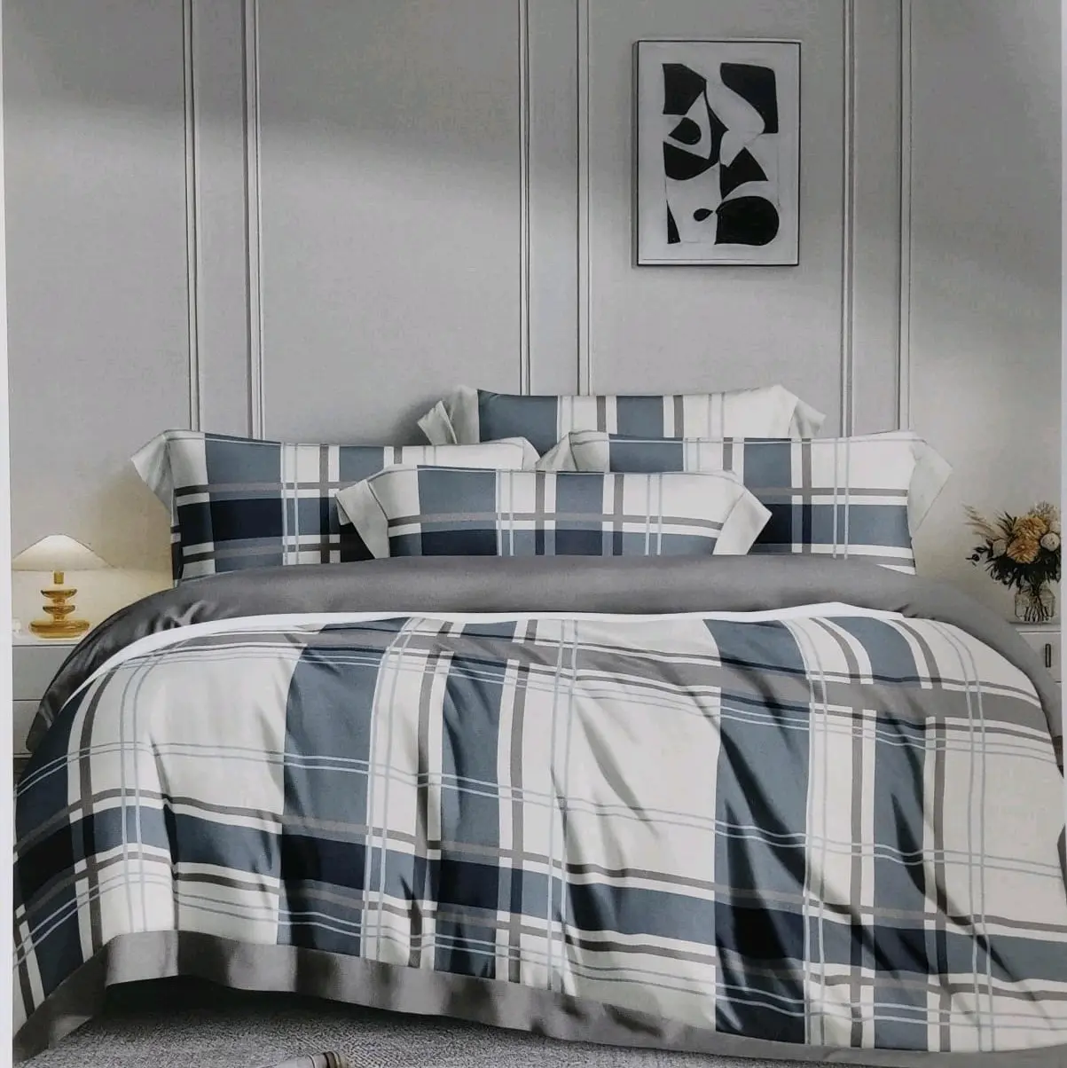 sprei set (180x200 t.40cm) + bedcover bahan tencel 60s