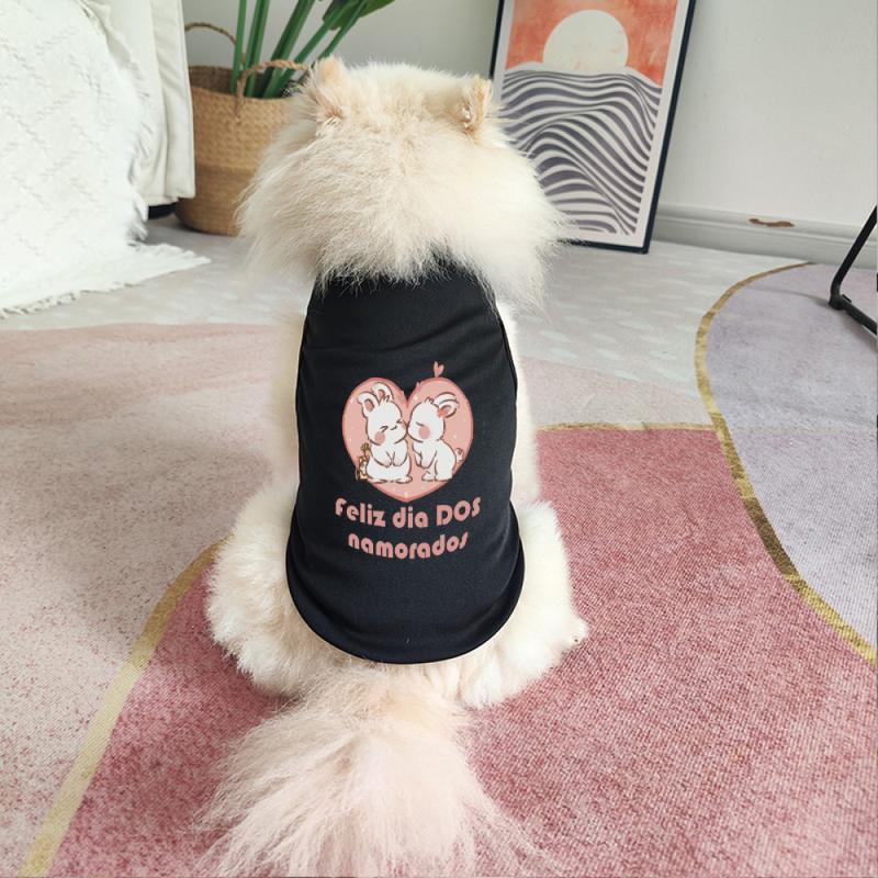 Product Introduction of Rompi dengan cetakan kucing dan anjing, jaket bernafas dengan corak arnab cinta, untuk anjing kecil dan sederhana, Baju 7