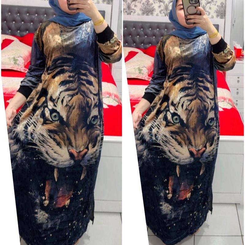 Gamis bludru velvet ukuran standar dan jumbo Mewah termurah Dress Wanita 6