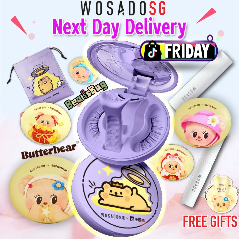 WOSADO【SG OFFICIAL】ALL 45 Designs & Butterbear & BearIsBug & XL Magnetic Eyelashes Reusable Eyelash Fake Lashes Extension Silky Plume Iris Frost Sunset Diamond Ultra Luna Ice Velvet Pudding Chiffon CoCo Butterfly Cloudy Honey Black Pear Blossom Foxy