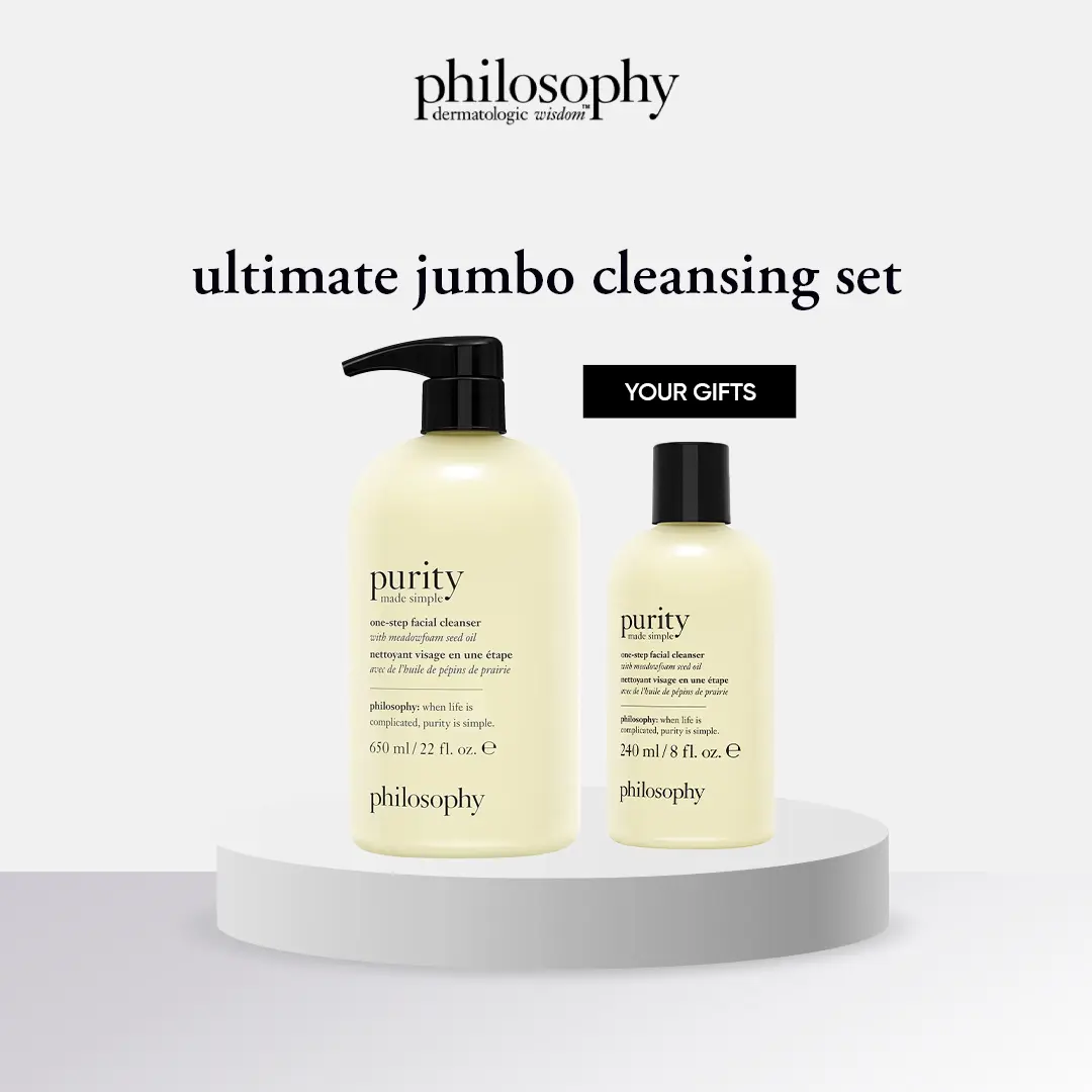[buy 1 gift 1] philosophy ultimate jumbo cleansing set - philosophy purity made simple one-step facial cleanser 650ml + free 240ml facial cleanser