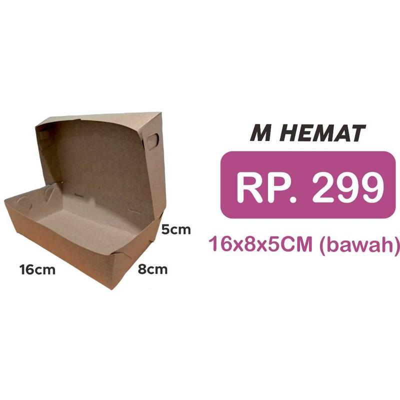 LUNCH BOX PAPER / KOTAK MAKAN / DUS KRAFT COKLAT TAKEAWAY / DUS NASI / KOTAK NASI 5