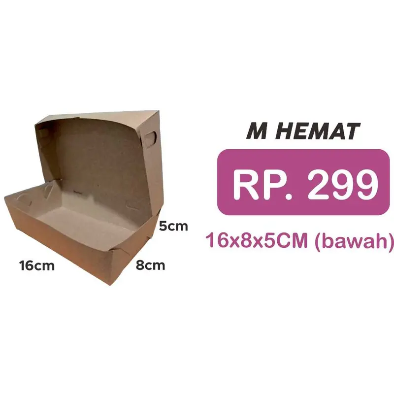 LUNCH BOX PAPER / KOTAK MAKAN / DUS KRAFT COKLAT TAKEAWAY / DUS NASI / KOTAK NASI 5
