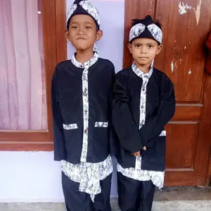 setelan pangsi batik real pict baju adat tradisional seragam anak sd  putih tut wuri handayani lengkap dodot cindai beskap budaya nasional Fashion Kostum