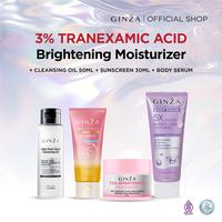 Gambar FYC - Ginza Daily Glow Essentials Set  | Ginza Cleansing Oil 50ml + Ginza 3% Tranexamic Acid Moisturizer TXA + Sunscreen 30ML + Body Serum 180ml [ISI 4 PCS] - Ungu+Pore50ml+TXA+SS dari Ginza Beauty_NEW Kab. Tangerang 4 Tokopedia