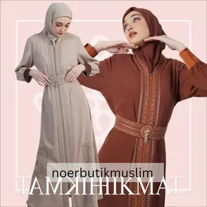 Hikmat Fashion Original A9866-02 Abaya Hikmat satu set dengan hijab noerbutikmuslim hitam arab