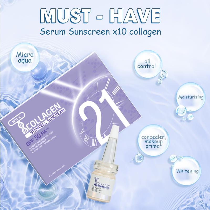 [BELI 2] SEYOUL Serum Tabir Surya Sel Stem x10 Collagen SPF 50 PA+++ Perawatan Berjerawat Facial Wajah serum sunscreen whitening sunscreen  penghilang sunscreen bruntusan 2